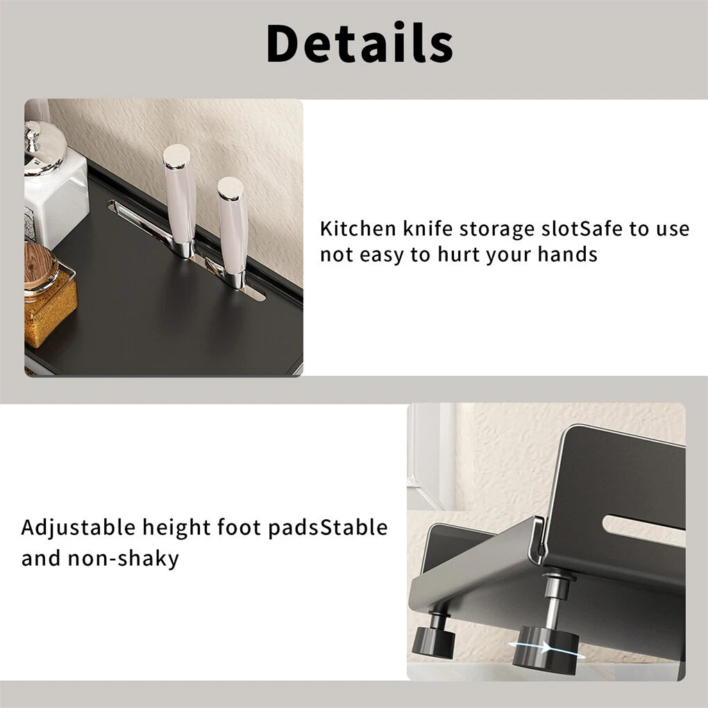 3-Tier Large Kitchen Spice Rack Anti-Rust Organizer Shelf, Height Adjustable Storage Rack AU