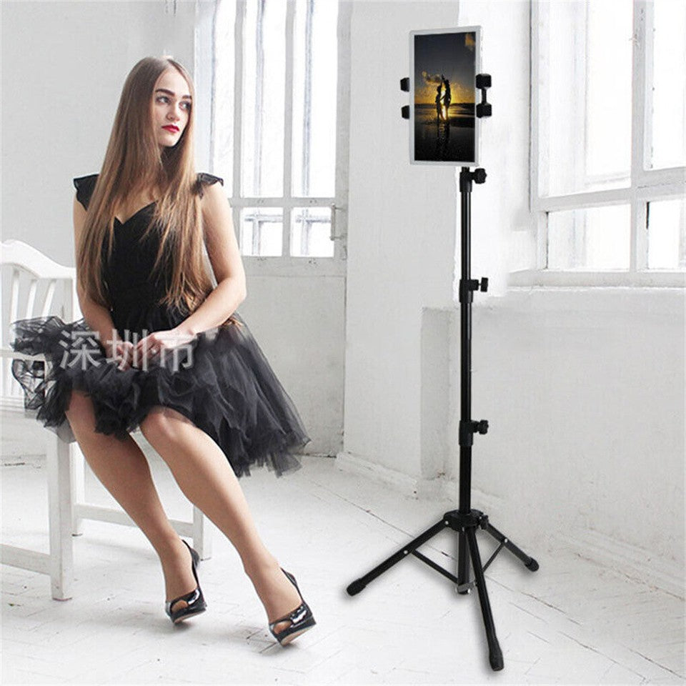 Adjustable 4.7-12.9" Stable Tripod Floor Stand Lazy Tablet Mount Holder for iPad