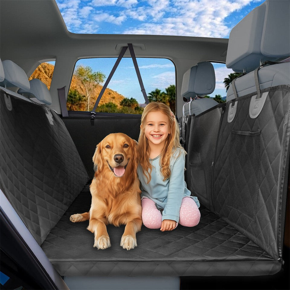 FIN Large Dogs Back Seat Extender Waterproof Dog Hammock Car Seats with Hard Bottom
