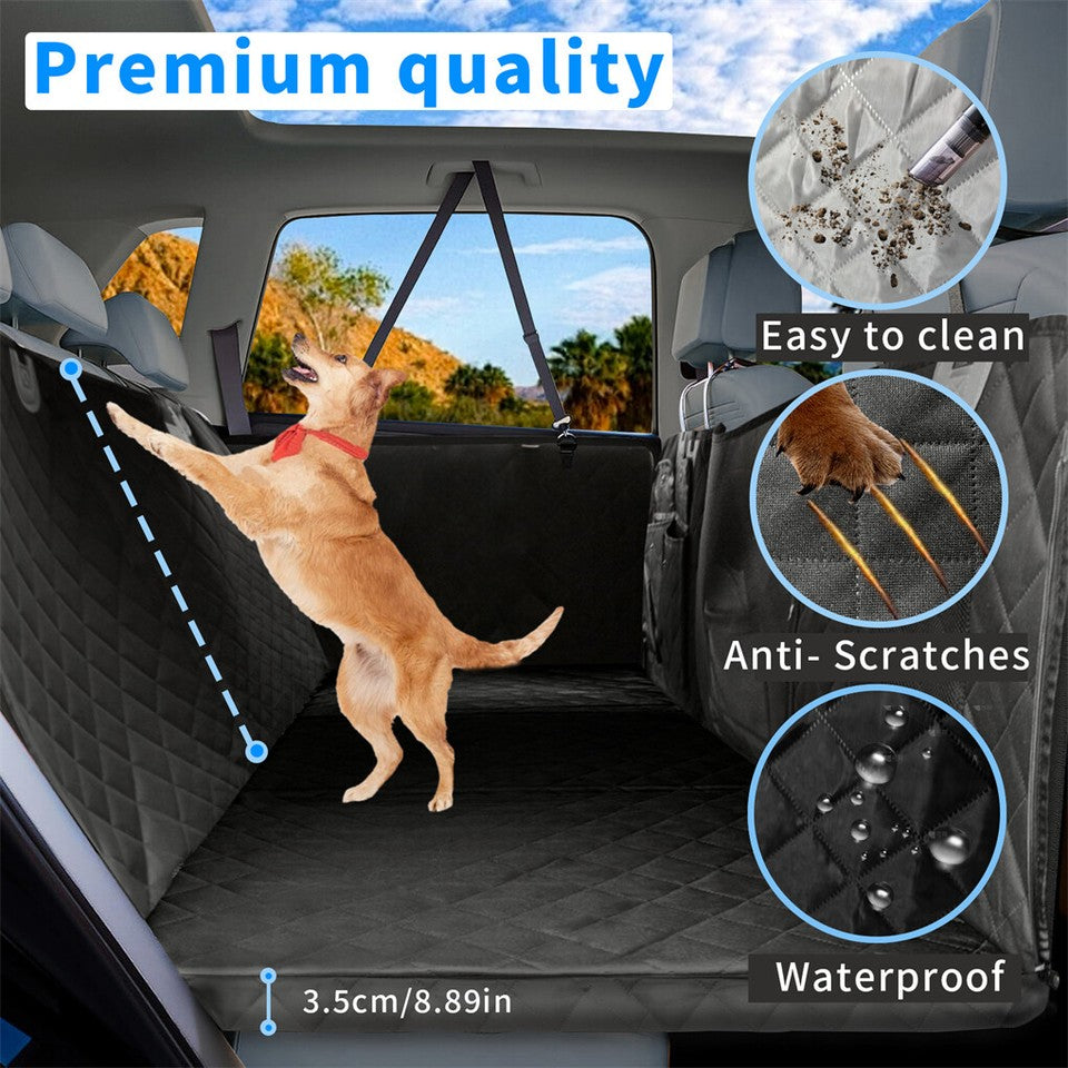FIN Large Dogs Back Seat Extender Waterproof Dog Hammock Car Seats with Hard Bottom