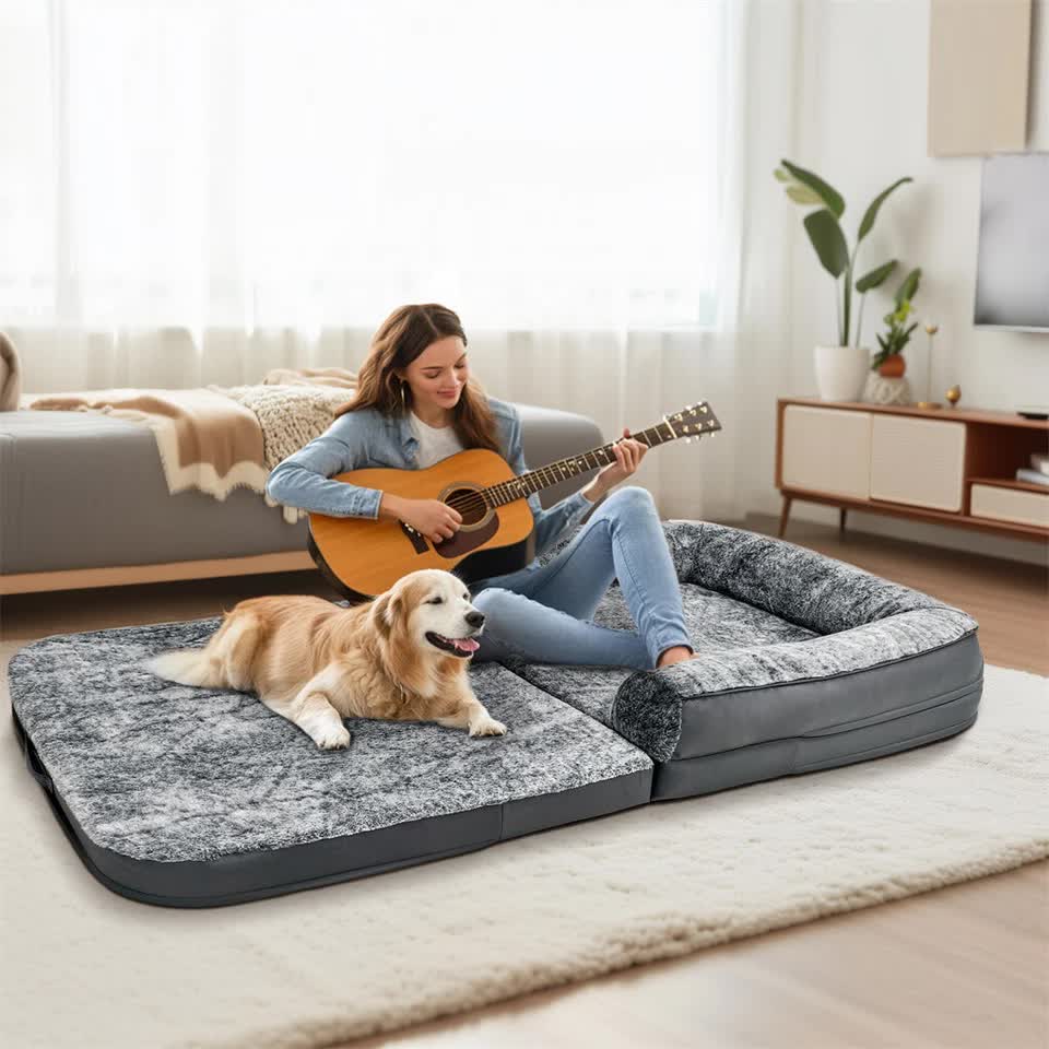 XL Human Sized Dog Bed Foldable Orthopedic Pet Dog Sofa Couch Comfy Big Bean Bed
