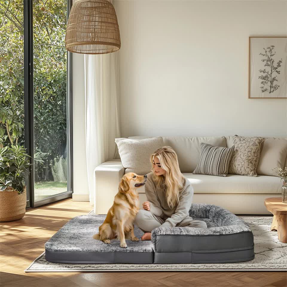 XL Human Sized Dog Bed Foldable Orthopedic Pet Dog Sofa Couch Comfy Big Bean Bed