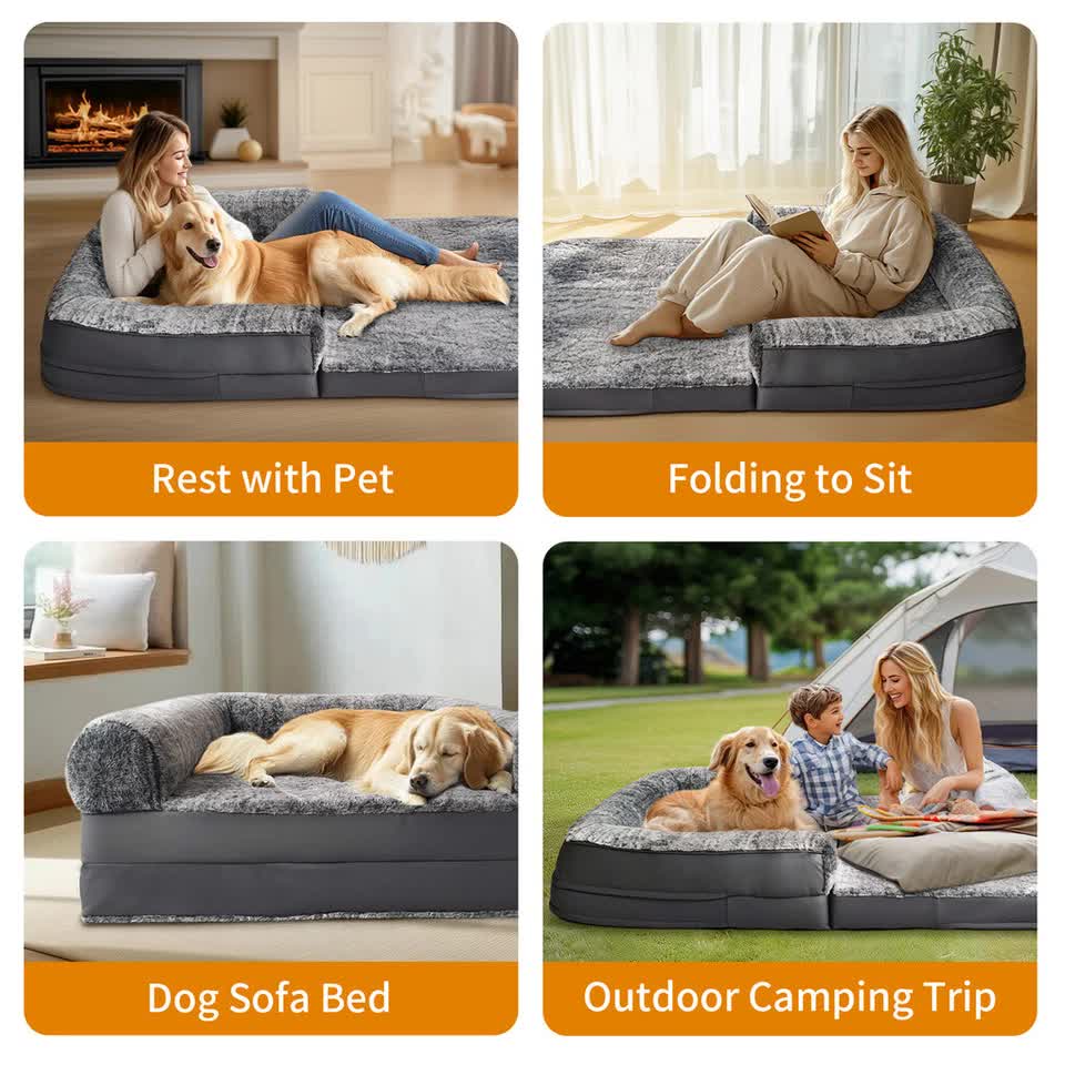 XL Human Sized Dog Bed Foldable Orthopedic Pet Dog Sofa Couch Comfy Big Bean Bed
