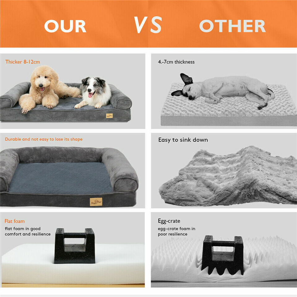 Orthopedic Dog Bed with Bolster Comfort Mattress