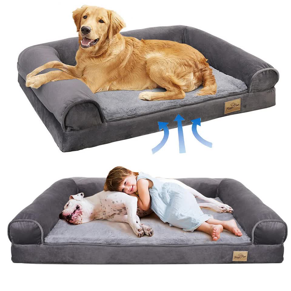 Orthopedic Dog Bed with Bolster Comfort Mattress
