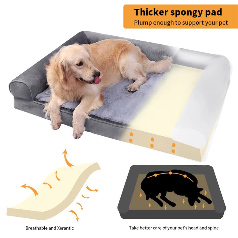 Orthopedic Dog Bed with Bolster Comfort Mattress