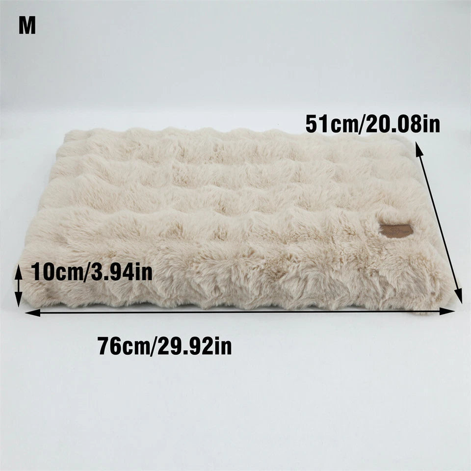 Plush Pet Bed with Non Slip Base and Removable Cover