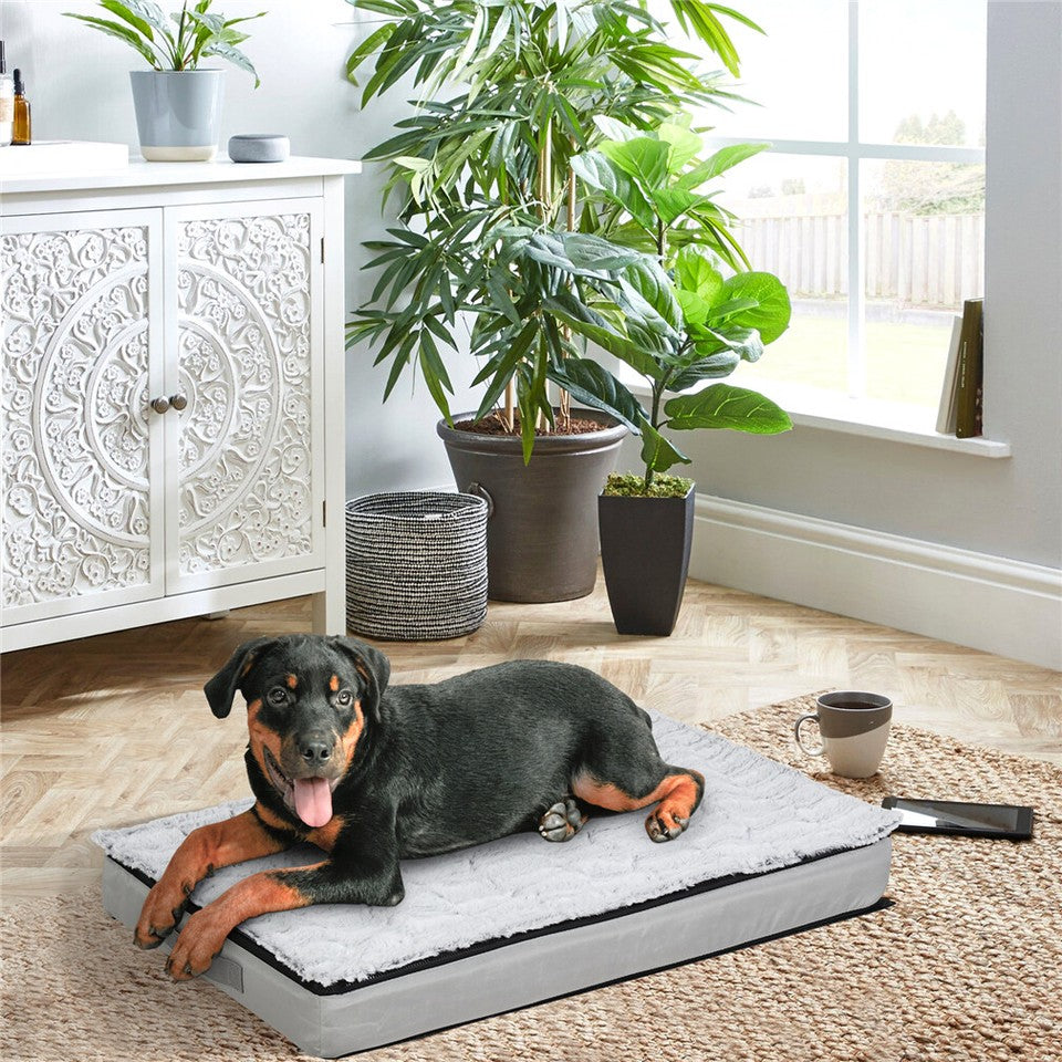 Soft Washable Dog Bed with Anti-Slip Crate Mat
