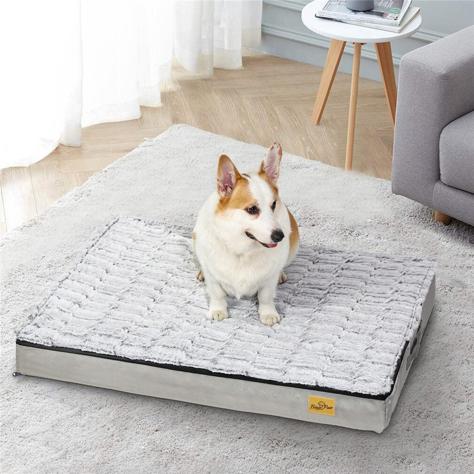 Soft Washable Dog Bed with Anti-Slip Crate Mat