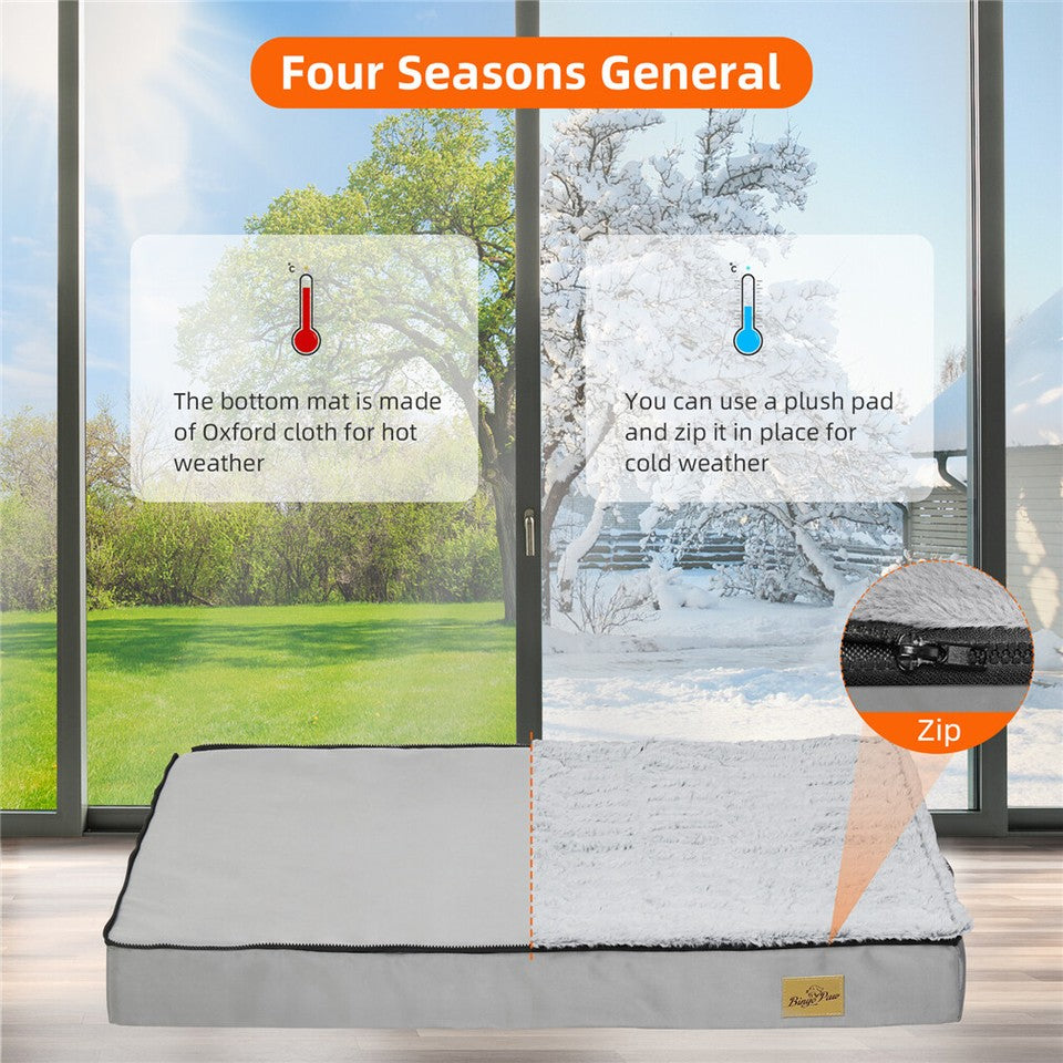 Soft Washable Dog Bed with Anti-Slip Crate Mat