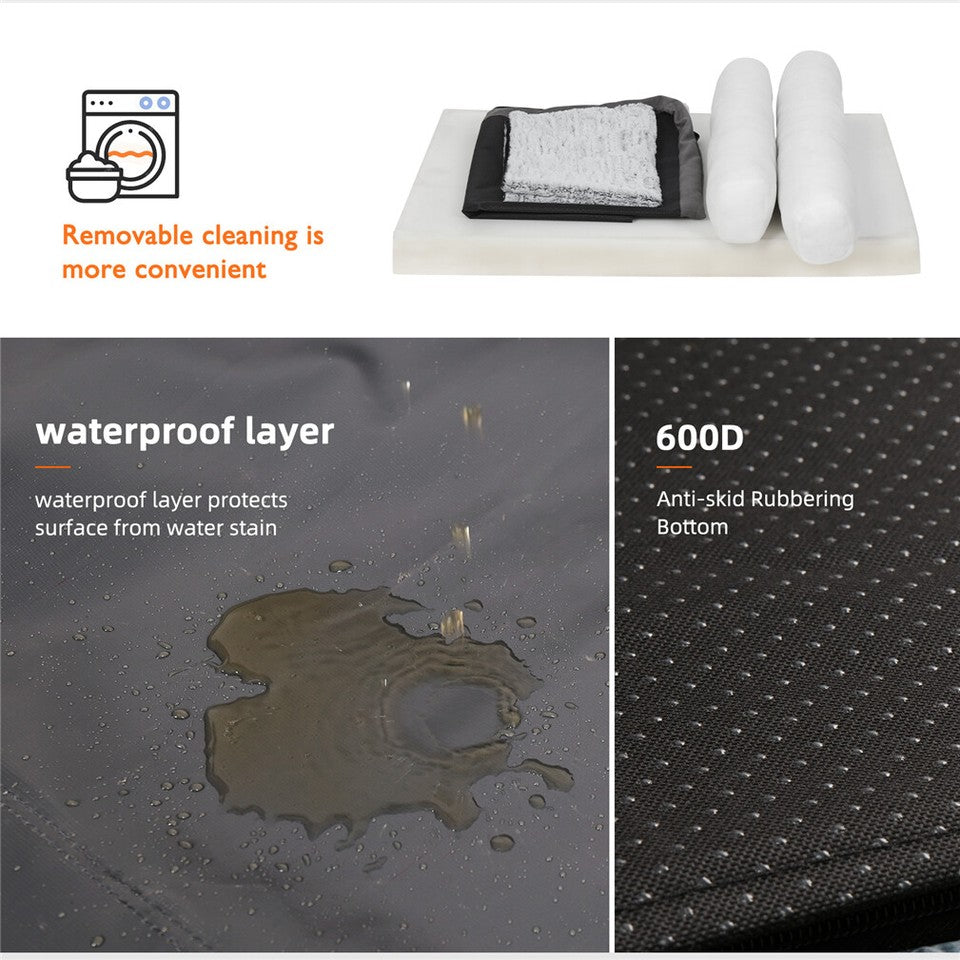 L-Shaped Dog Bed with Bolstered Cushion & Neck Care