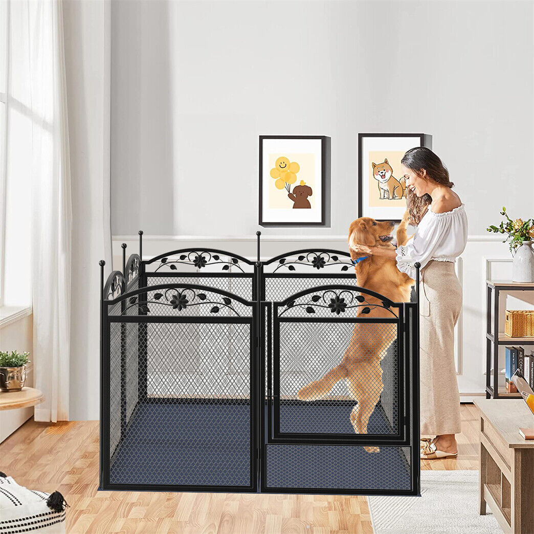 Fin Heavy Duty Dog Play Pen Enclosure Whelping Cage With Fertility Mat Puppy Playpen