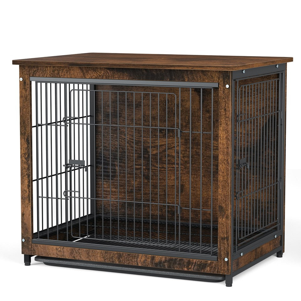 Wooden Pet Crate &amp; Dog Cage End Table