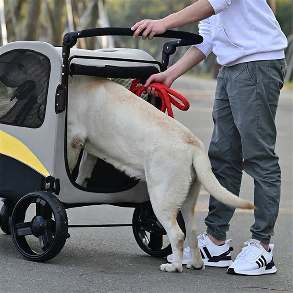 Large Dog Stroller Foldable Pet Pushchair with Doors