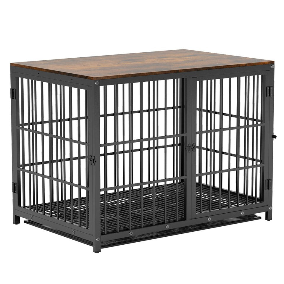 Sturdy Wooden Dog Crate with Storage Table