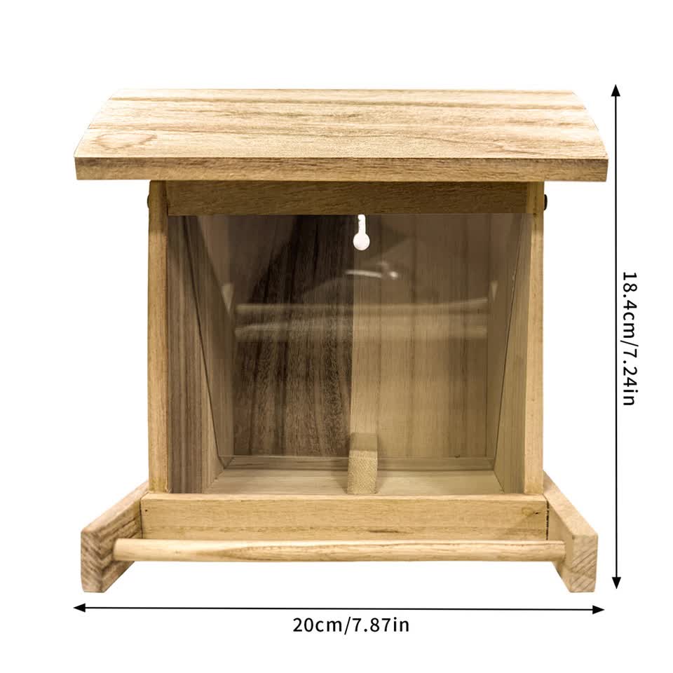 Wooden Outdoor Hanging Bird Feeder Wall Mounted