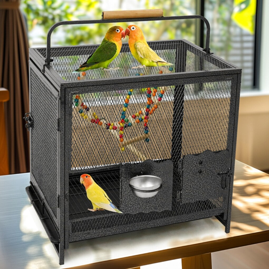Heavy Duty Metal Bird Cage Parrot Transport Carrying Cage Large Pet Cages Aviary