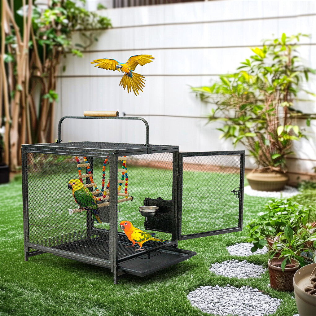 Heavy Duty Metal Bird Cage Parrot Transport Carrying Cage Large Pet Cages Aviary