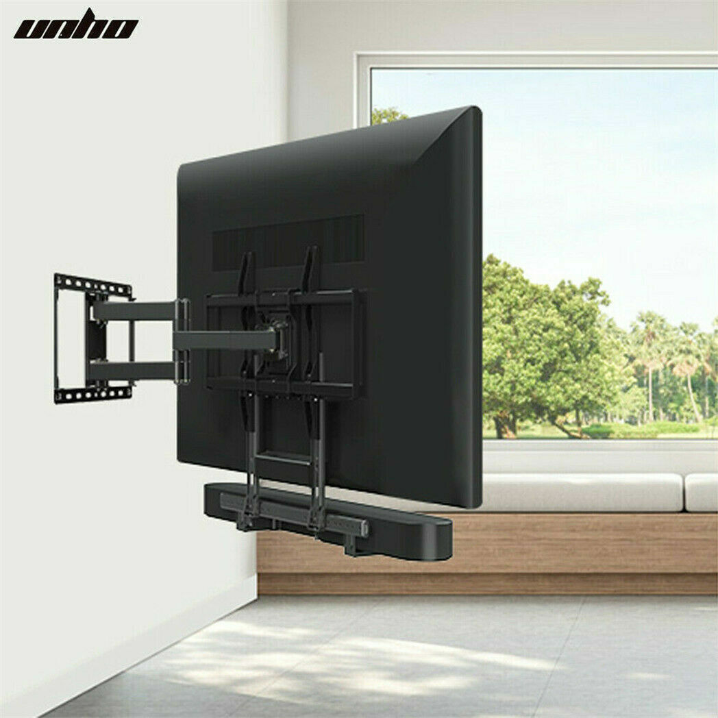 Universal Adjustable TV Soundbar Bracket Soundbar Mount Holder Wall 2Way Install