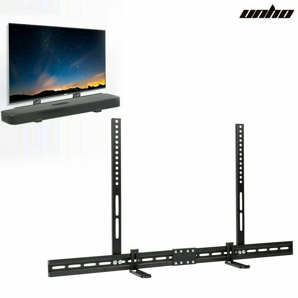 Universal Adjustable TV Soundbar Bracket Soundbar Mount Holder Wall 2Way Install