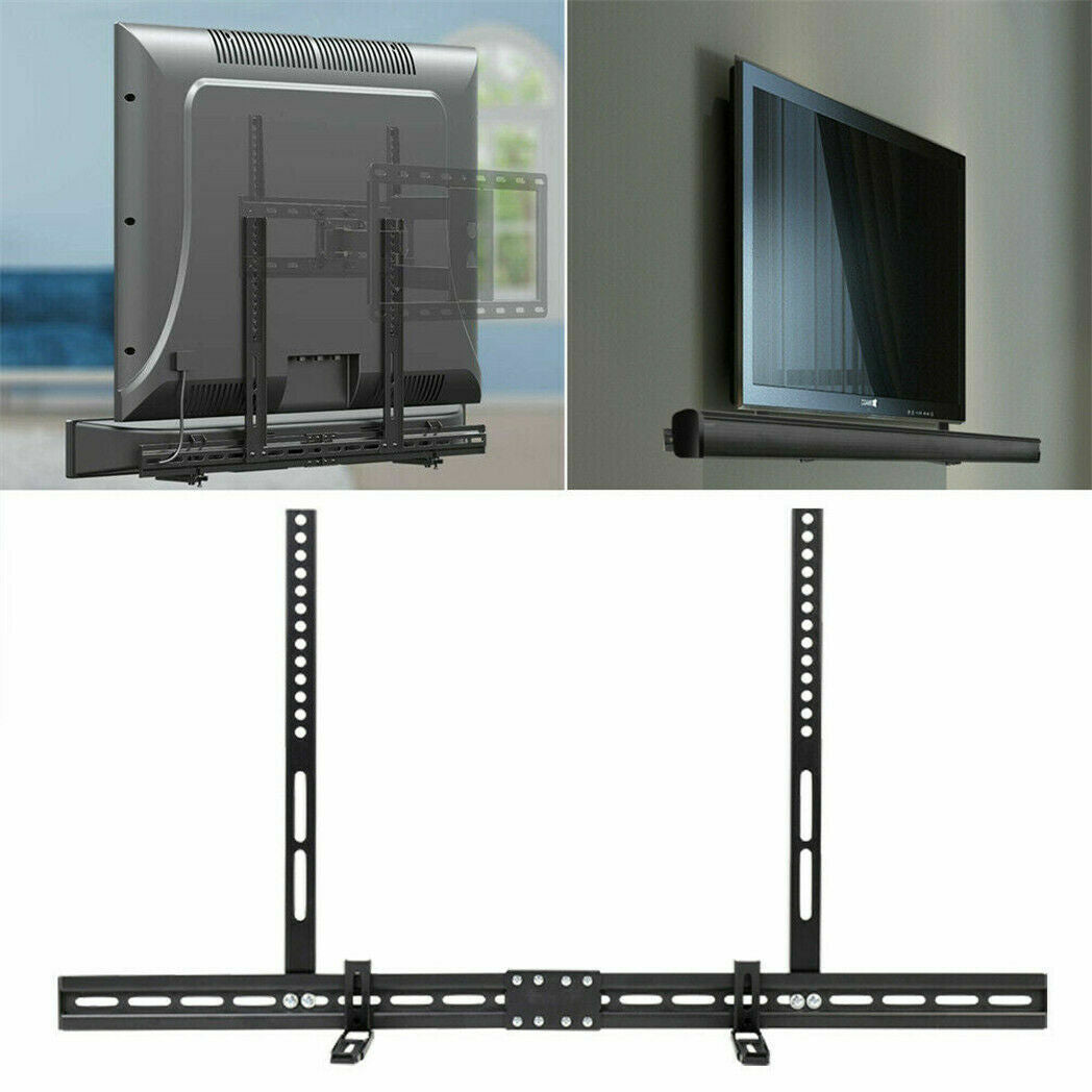 Universal Adjustable TV Soundbar Bracket Soundbar Mount Holder Wall 2Way Install