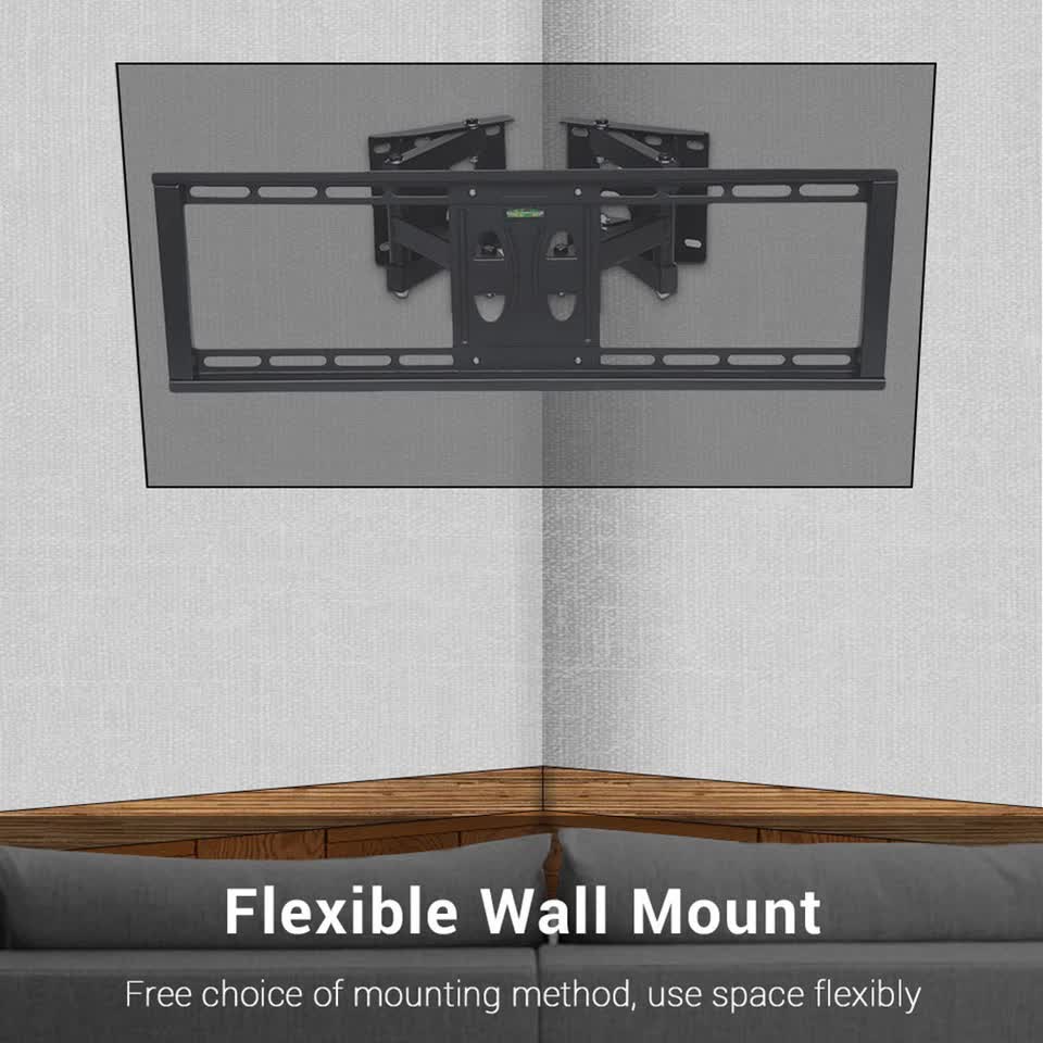 Heavy Duty Wall Mount Tilt Swivel Bracket Double Arms 32-85" Led/Plasma/Lcd Tvs