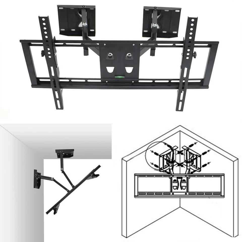 Heavy Duty Wall Mount Tilt Swivel Bracket Double Arms 32-85" Led/Plasma/Lcd Tvs