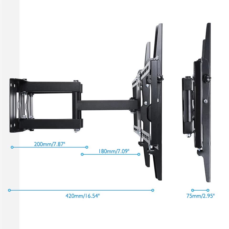 Heavy Duty Wall Mount Tilt Swivel Bracket Double Arms 32-85" Led/Plasma/Lcd Tvs