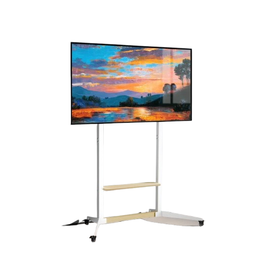 Height Adjustable Steel TV Stand on Wheels - Heavy Duty Mobile Floor Mount Cart for 40ï¿½100 Inch TVs, 100kg Capacity