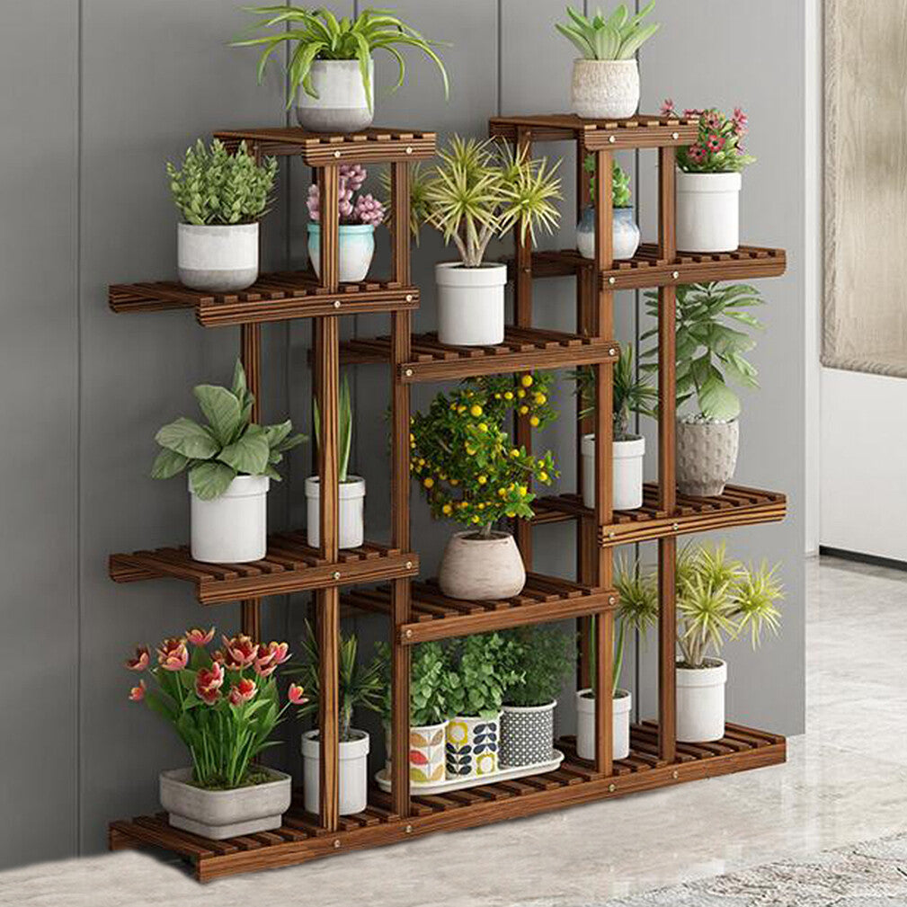 Large Wood Plant Stand Shelf