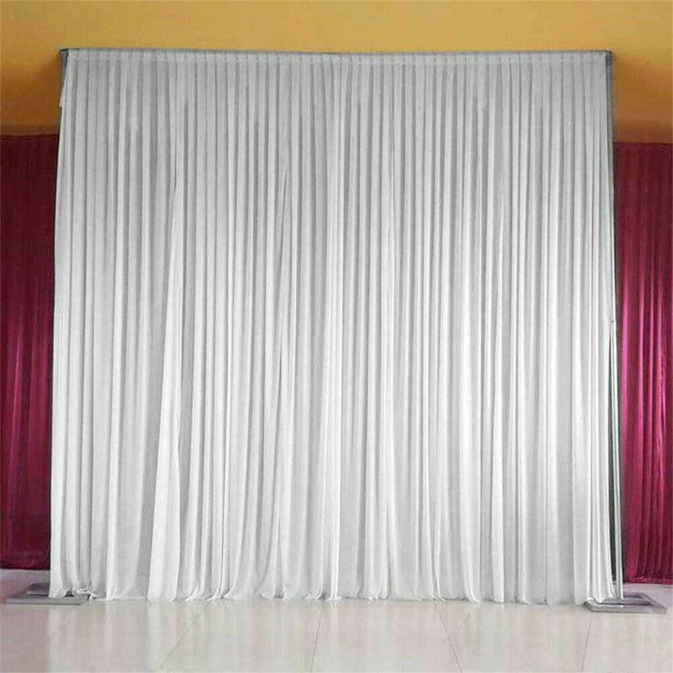 10ft Silk White Backdrop Drapes Curtain Wedding Ceremony Party Home Window Decor