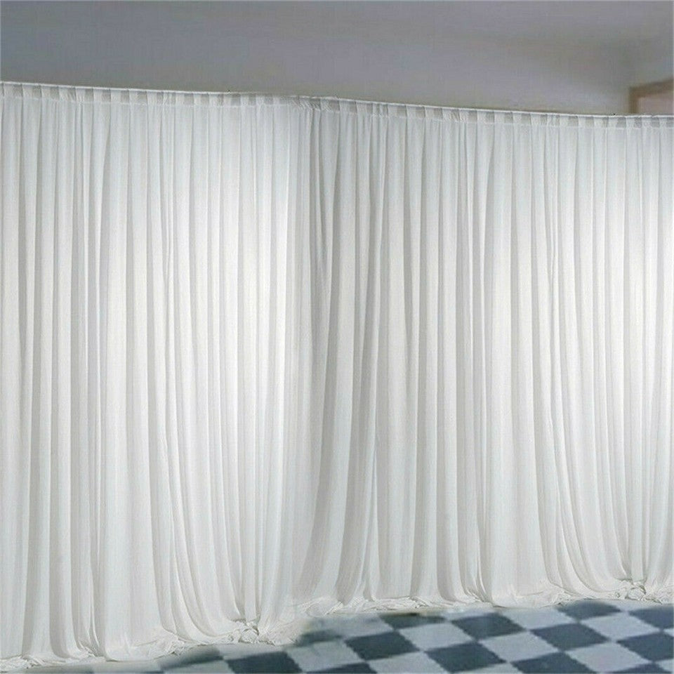 10ft Silk White Backdrop Drapes Curtain Wedding Ceremony Party Home Window Decor