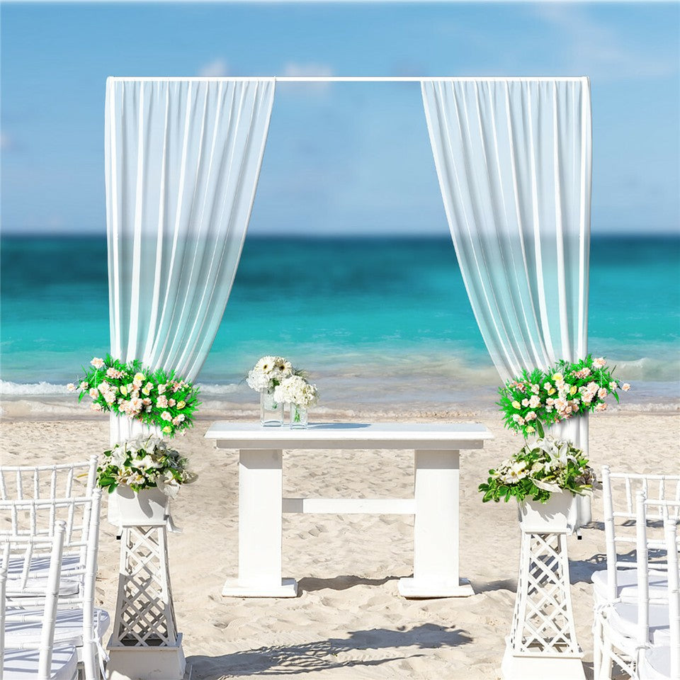 3x3M Square Wedding Arch Stand Metal Wedding Backdrop Decor White Flower Stand