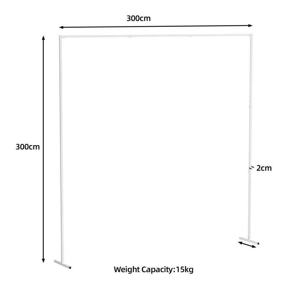 3x3M Square Wedding Arch Stand Metal Wedding Backdrop Decor White Flower Stand