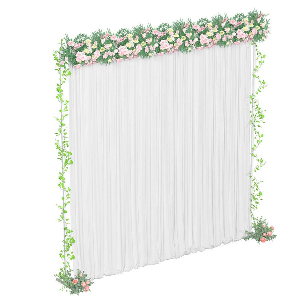 3x3M Square Wedding Arch Stand Metal Wedding Backdrop Decor White Flower Stand