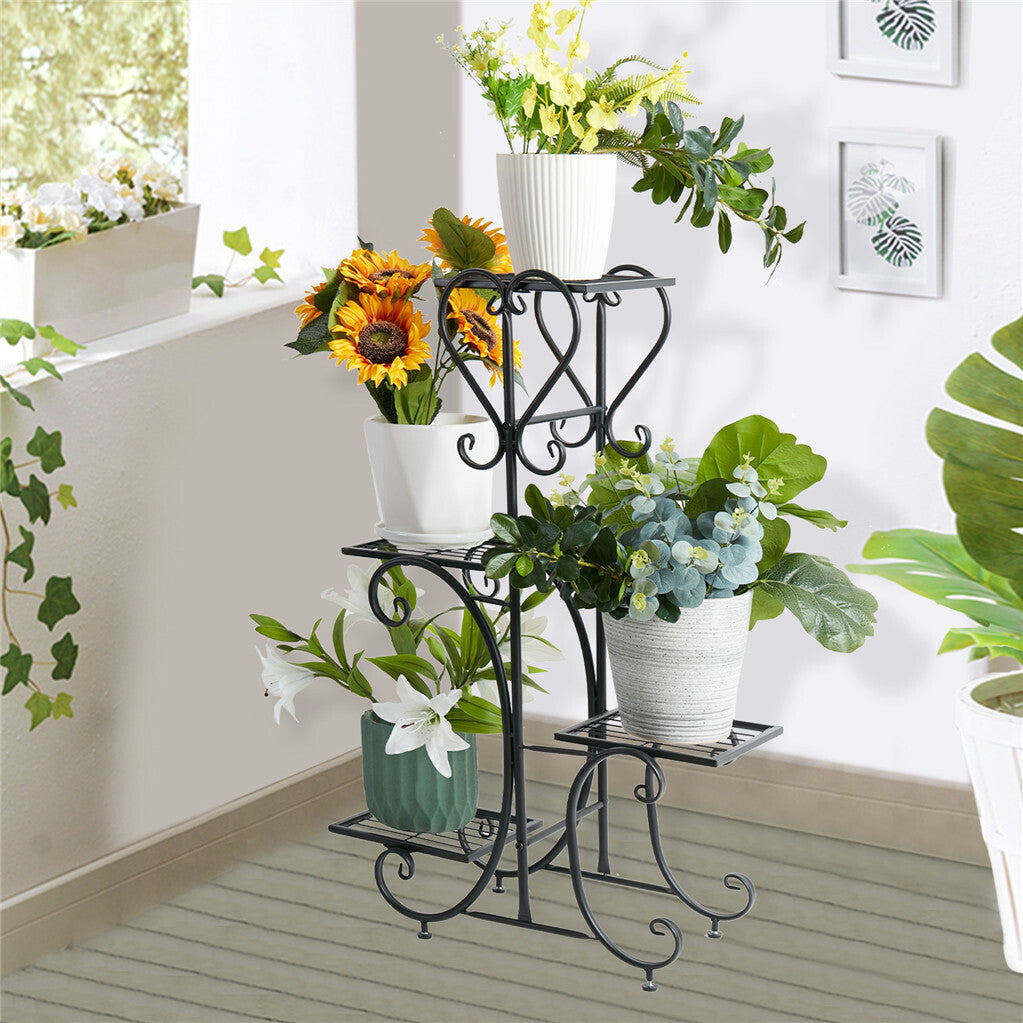 4-Tier Heavy Duty Plant Potted Stand Flower Planters Display Rack Outdoor Indoor