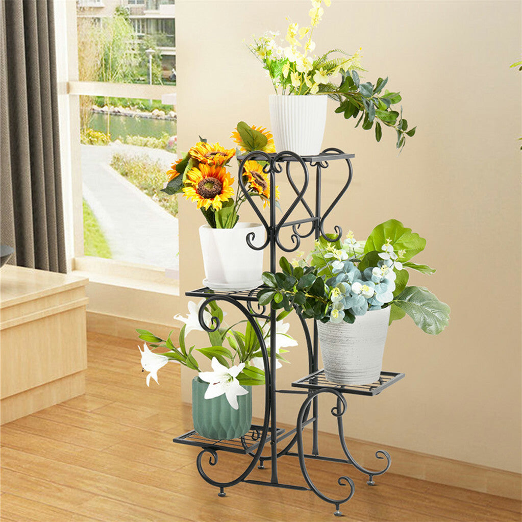 4-Tier Heavy Duty Plant Potted Stand Flower Planters Display Rack Outdoor Indoor