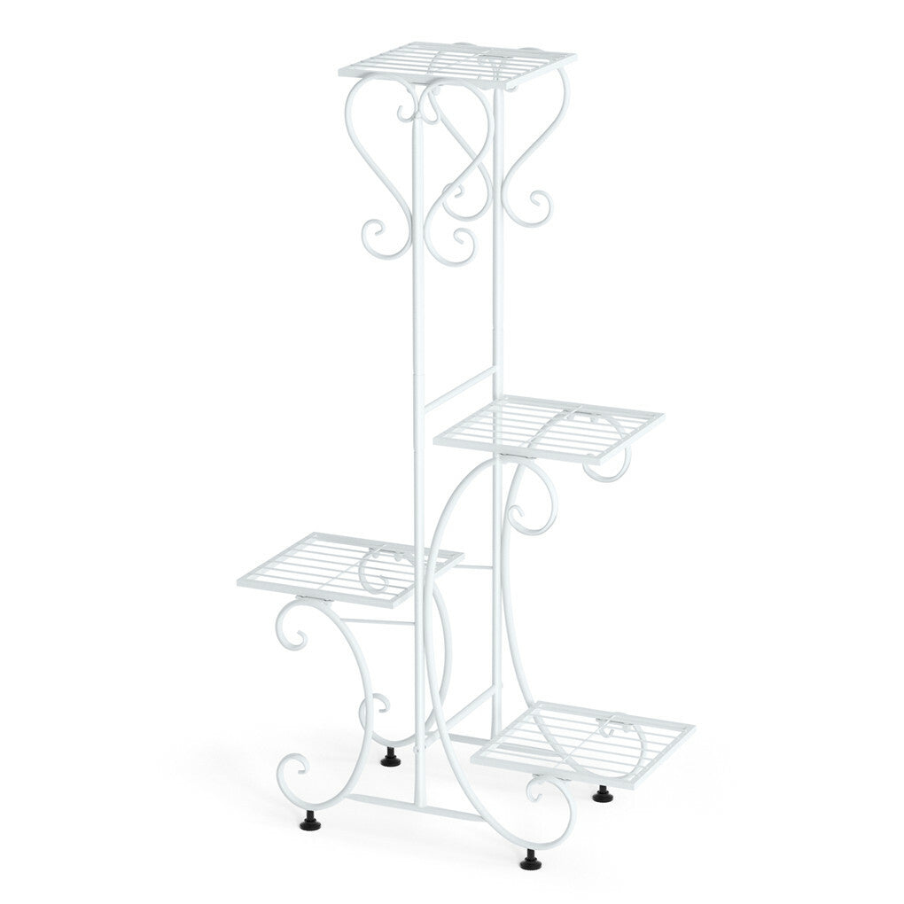 Practical Plant Stand Wrought Iron Flower Pot Holder Corner Plant Shelf Organize
