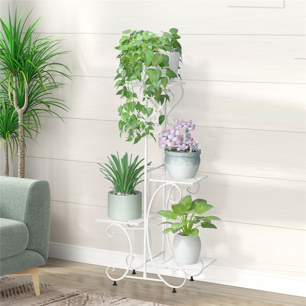 Practical Plant Stand Wrought Iron Flower Pot Holder Corner Plant Shelf Organize