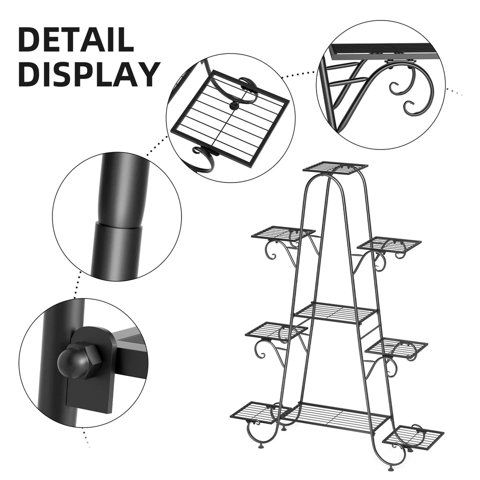 Oversized Metal Plant Stand with 9-Tier Flower Display Shelves