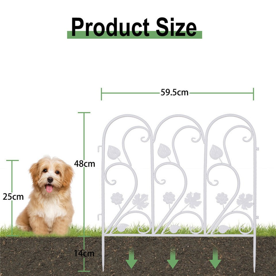 5PCS Decorative Garden Fence Folding Patio Fences Rustproof 59.5x62cm Landscape