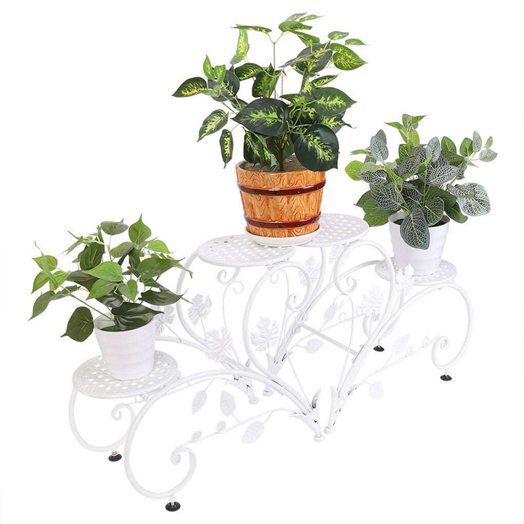 Outdoor Indoor Metal Flower Pots Planter Plant Stands Garden Shelf Racks