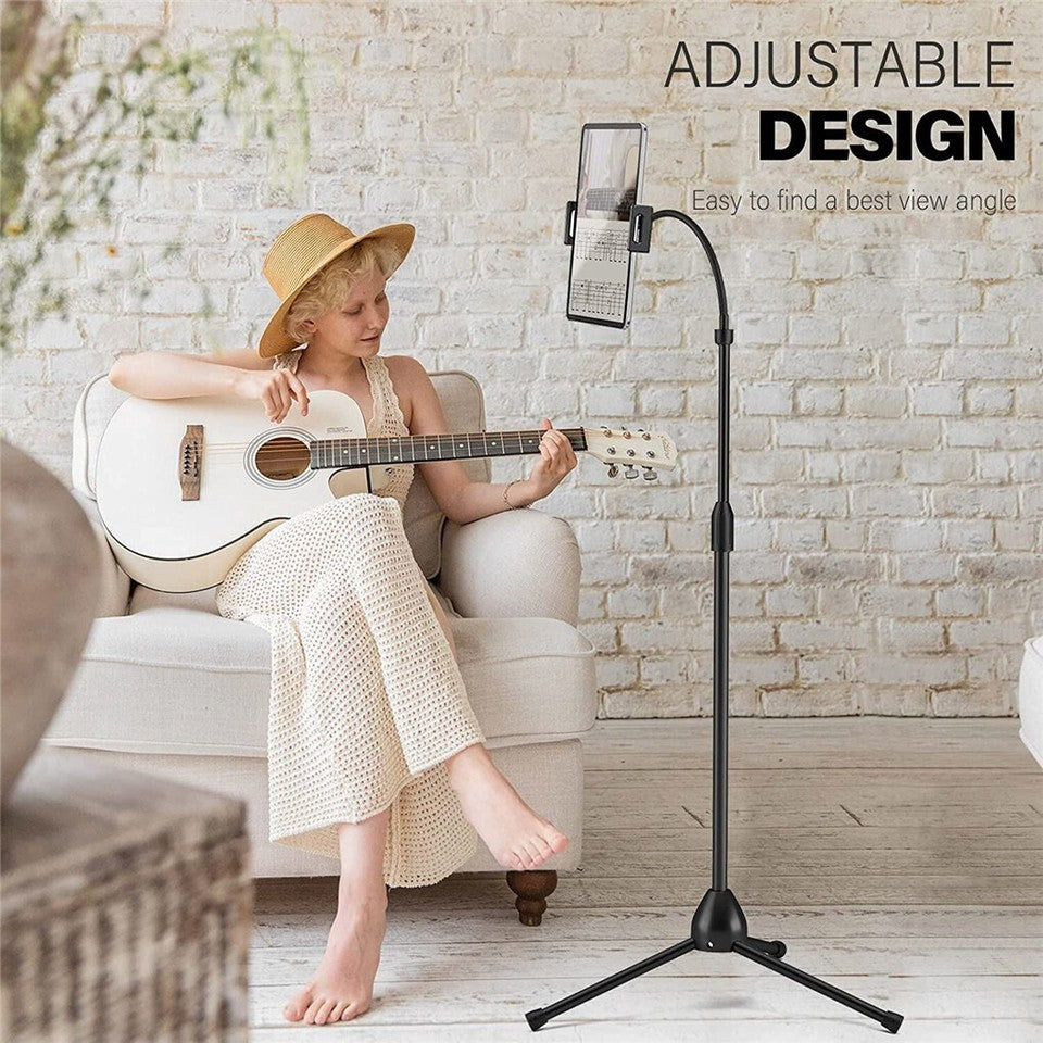 Universal Tripod Floor Stand Holder Adjustable Gooseneck For iPad iPhone Tablet