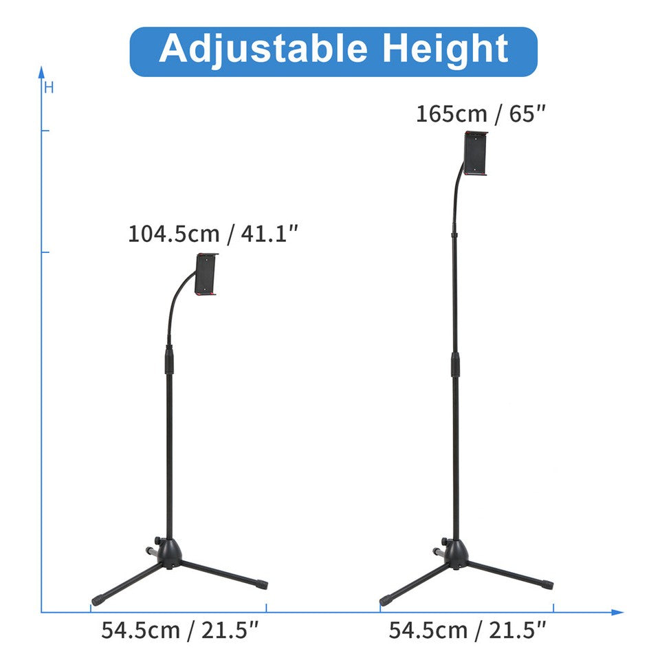 Universal Tripod Floor Stand Holder Adjustable Gooseneck For iPad iPhone Tablet