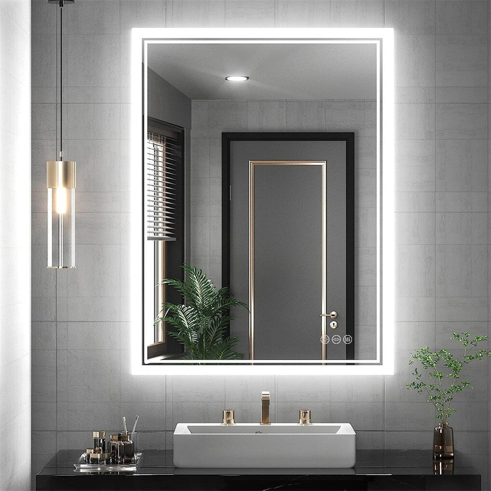 LED Anti-Fog Wall-Mounted Bathroom Mirror