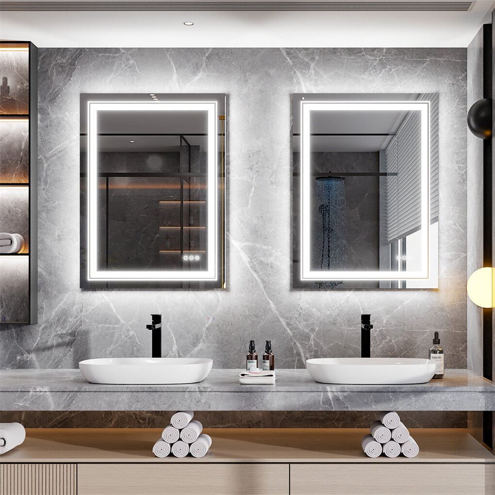 900*700MM Dimmable LED Bathroom Mirror Antifog Wall Mounted Vanity Makeup Mirror