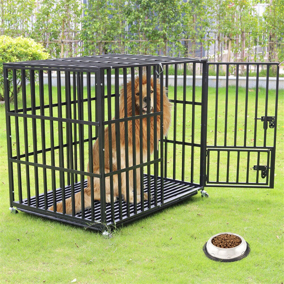 Heavy Duty Dog Cage with Lock & Bottom Tray