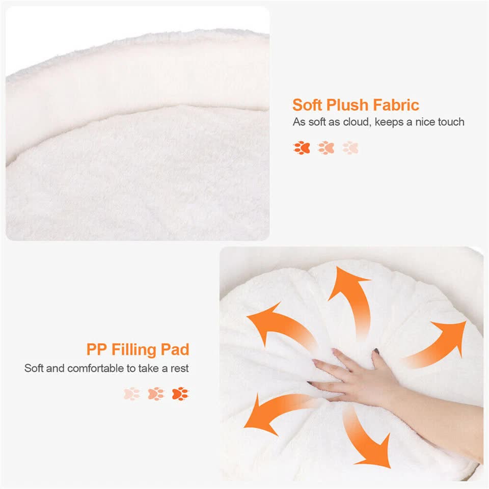 Pet Sofa Bed with Plush Cushion & Wooden Legs