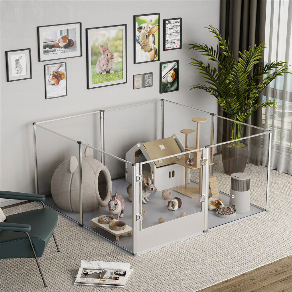 Versatile Sleek Thick Acrylic Pet Playpen Dog Puppies Run Kennel Rabbit Play Pen