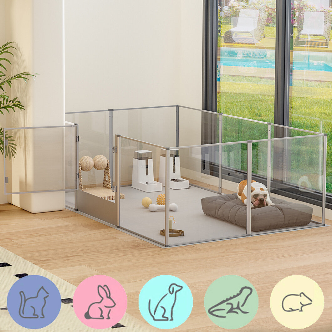 Versatile Sleek Thick Acrylic Pet Playpen Dog Puppies Run Kennel Rabbit Play Pen